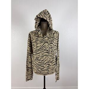 B47 Nili Lotan Hoodie Rayne Zebra Print Womens Medium Chic Street Model Off Duty